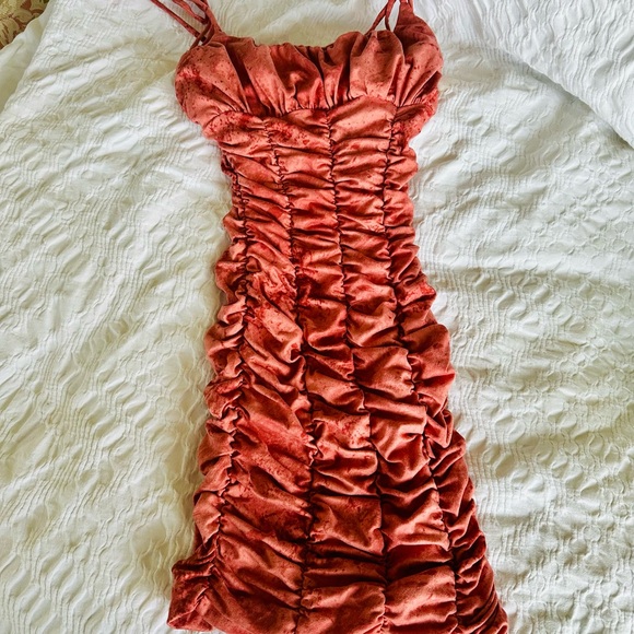 Fashion Nova Chelsea Coral Mineral Wash Mini Dress - Picture 12 of 14